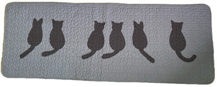 Коврик с аппликацией Коты (сёрый, коричнево-чёрный) 50Х135
