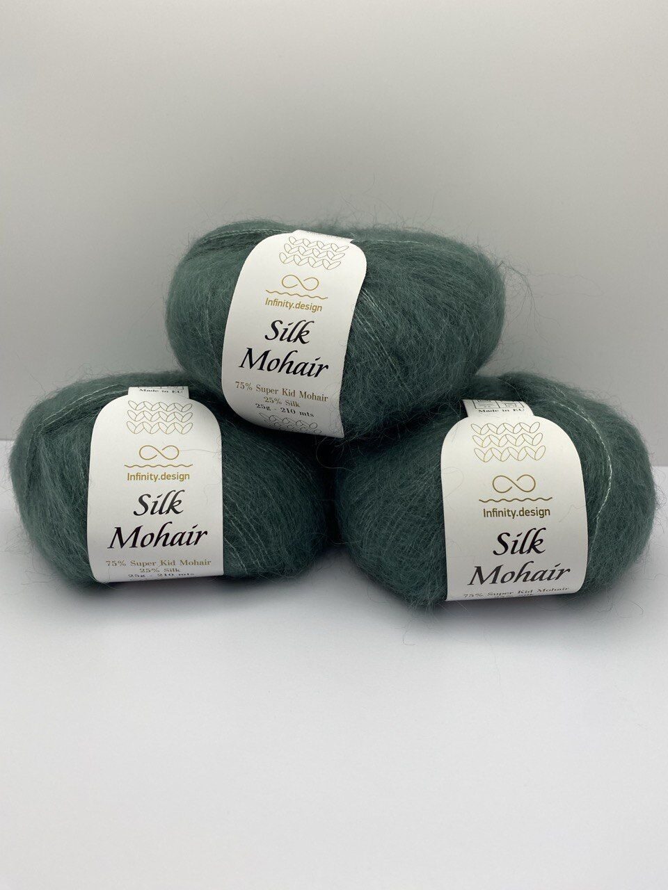 Пряжа в мотках INFINITY SILK MOHAIR 8232 OAK GREEN — изображение 7