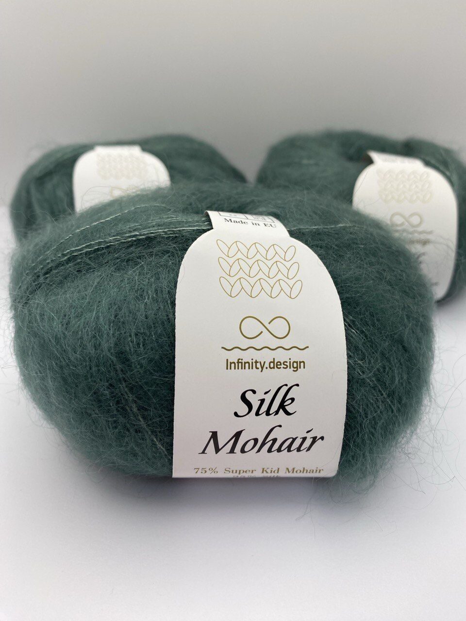 Пряжа в мотках INFINITY SILK MOHAIR 8232 OAK GREEN — изображение 6
