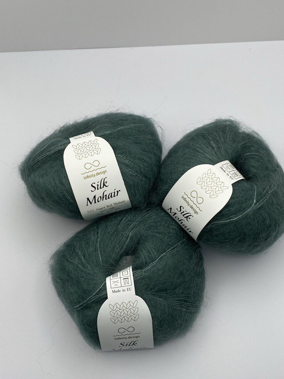 Пряжа в мотках INFINITY SILK MOHAIR 8232 OAK GREEN — изображение 5