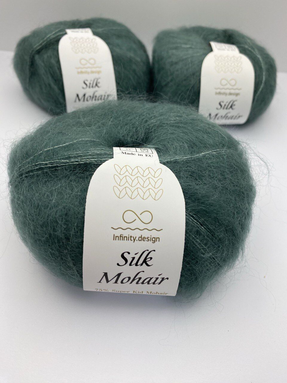 Пряжа в мотках INFINITY SILK MOHAIR 8232 OAK GREEN — изображение 4