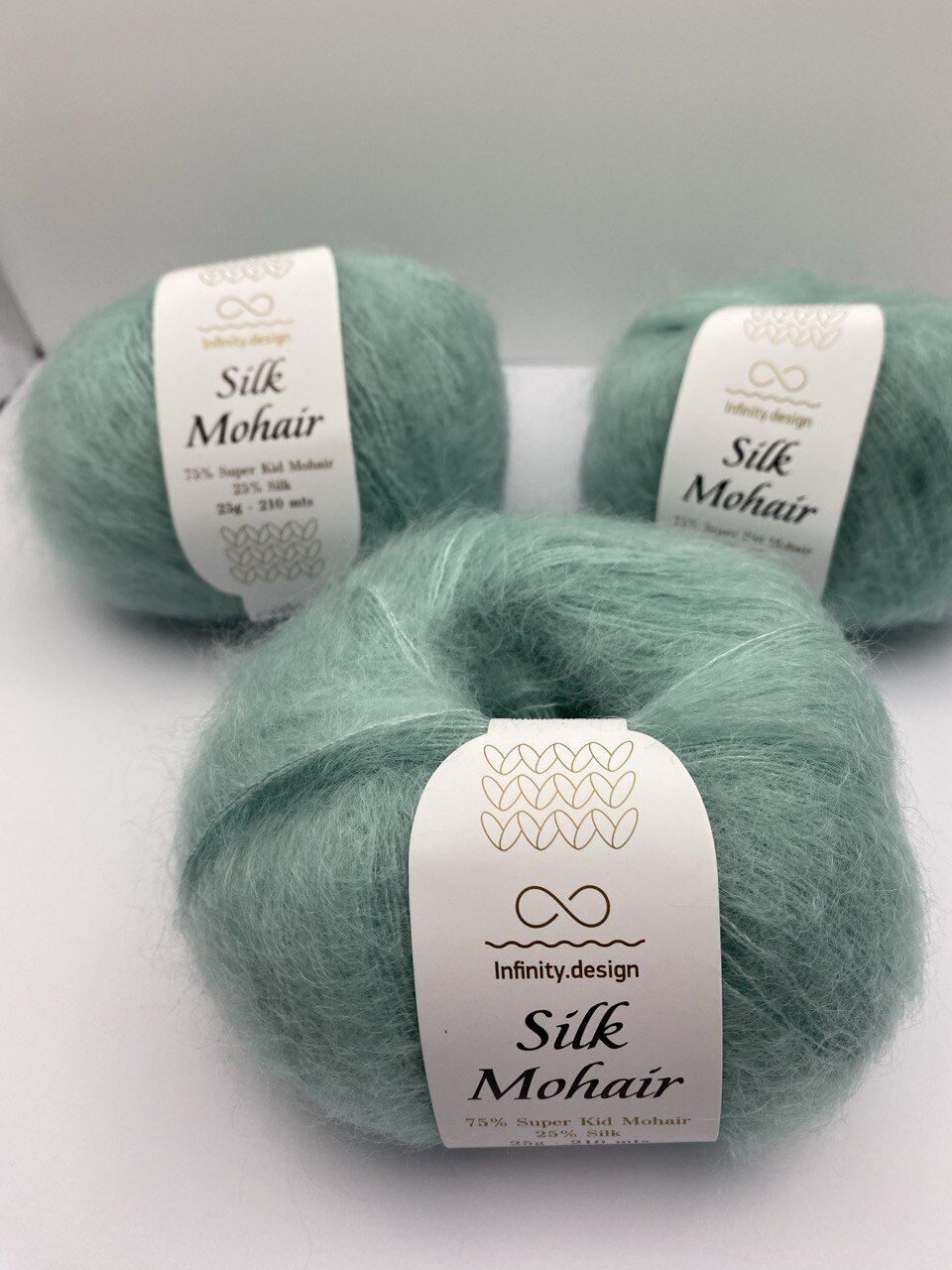 Пряжа в мотках INFINITY SILK MOHAIR 7711 MINT — изображение 7