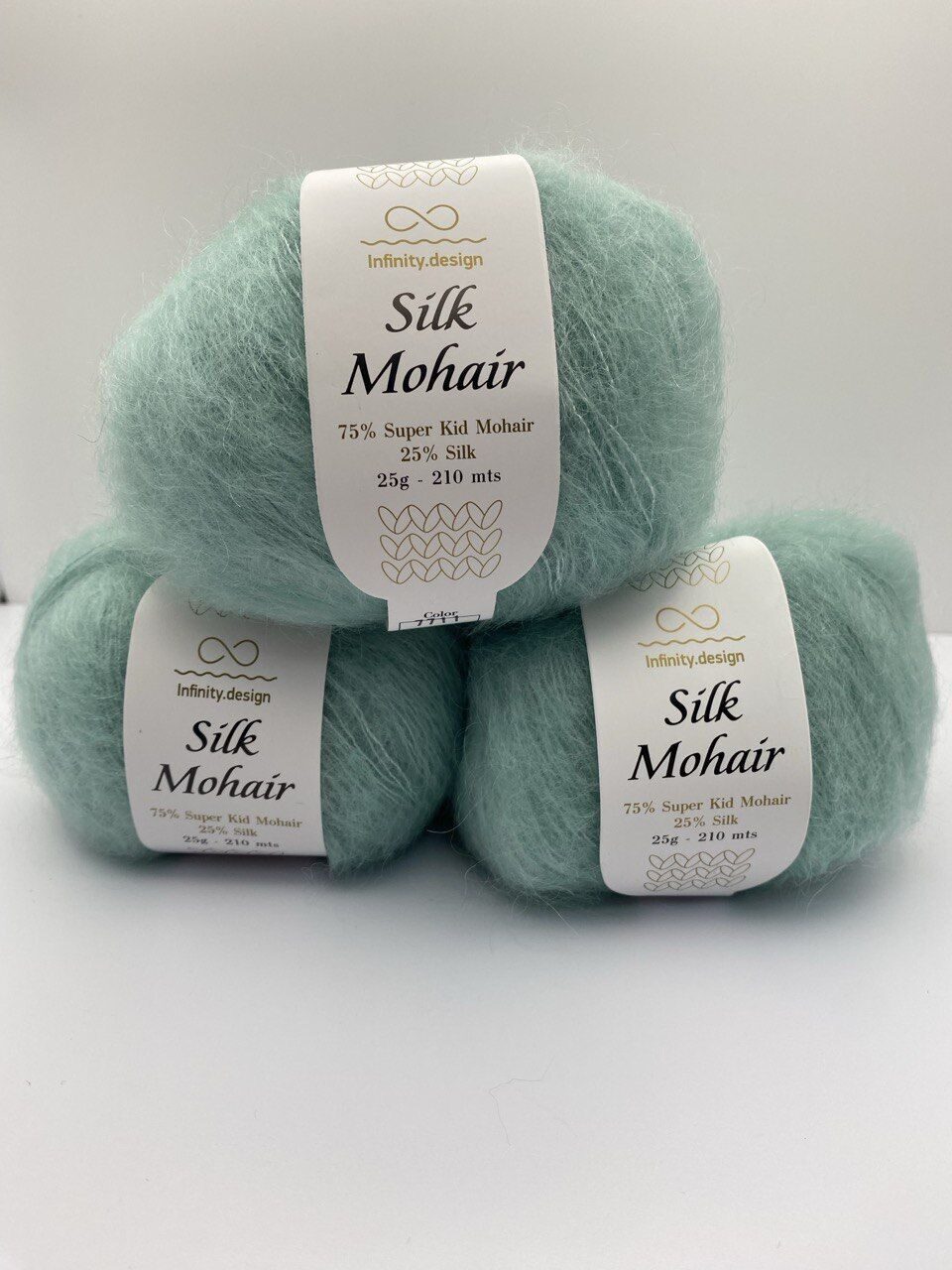 Пряжа в мотках INFINITY SILK MOHAIR 7711 MINT — изображение 6