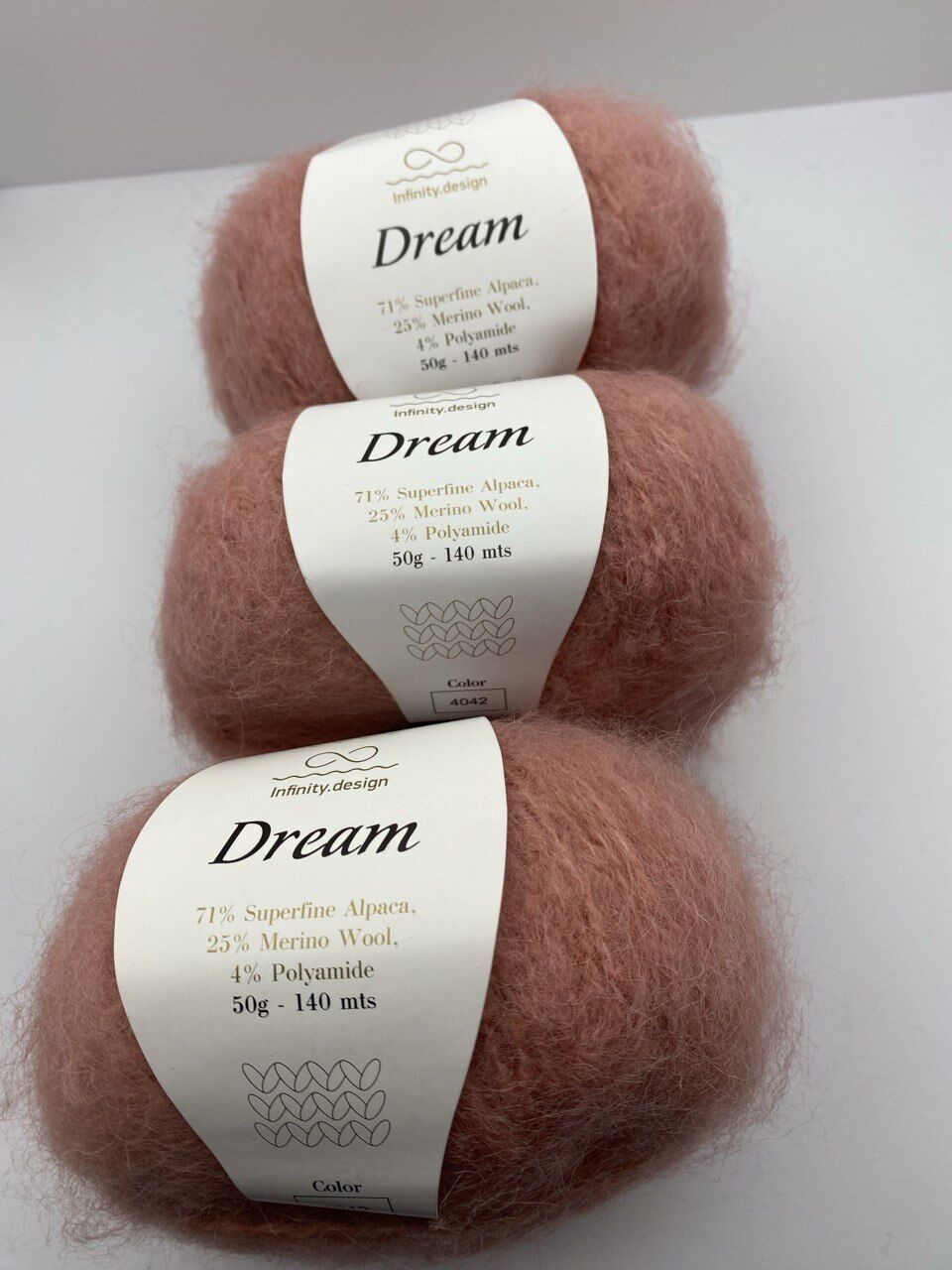 Пряжа для вязания INFINITY DREAM 4042 OLD PINK — изображение 4