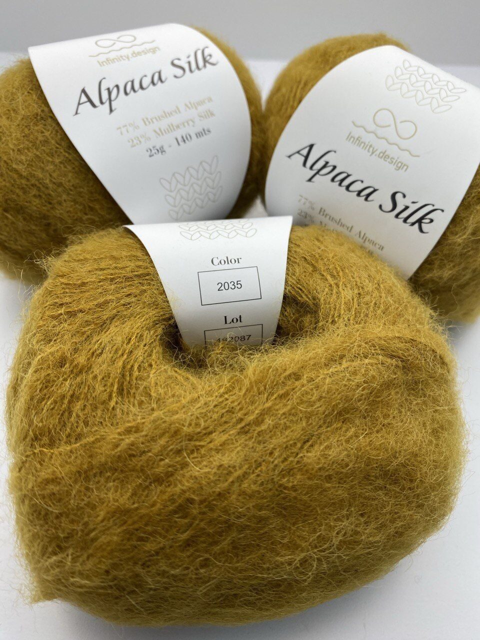 Пряжа для вязания INFINITY ALPACA SILK 2035 OCHER — изображение 3