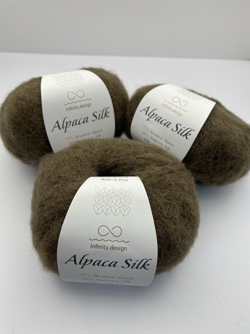 Пряжа для вязания INFINITY ALPACA SILK 3072 BROWN — изображение 6