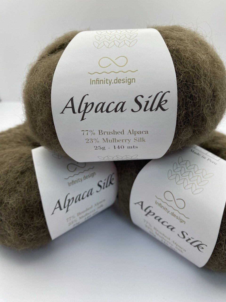 Пряжа для вязания INFINITY ALPACA SILK 3072 BROWN — изображение 5