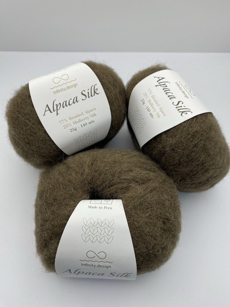 Пряжа для вязания INFINITY ALPACA SILK 3072 BROWN — изображение 4