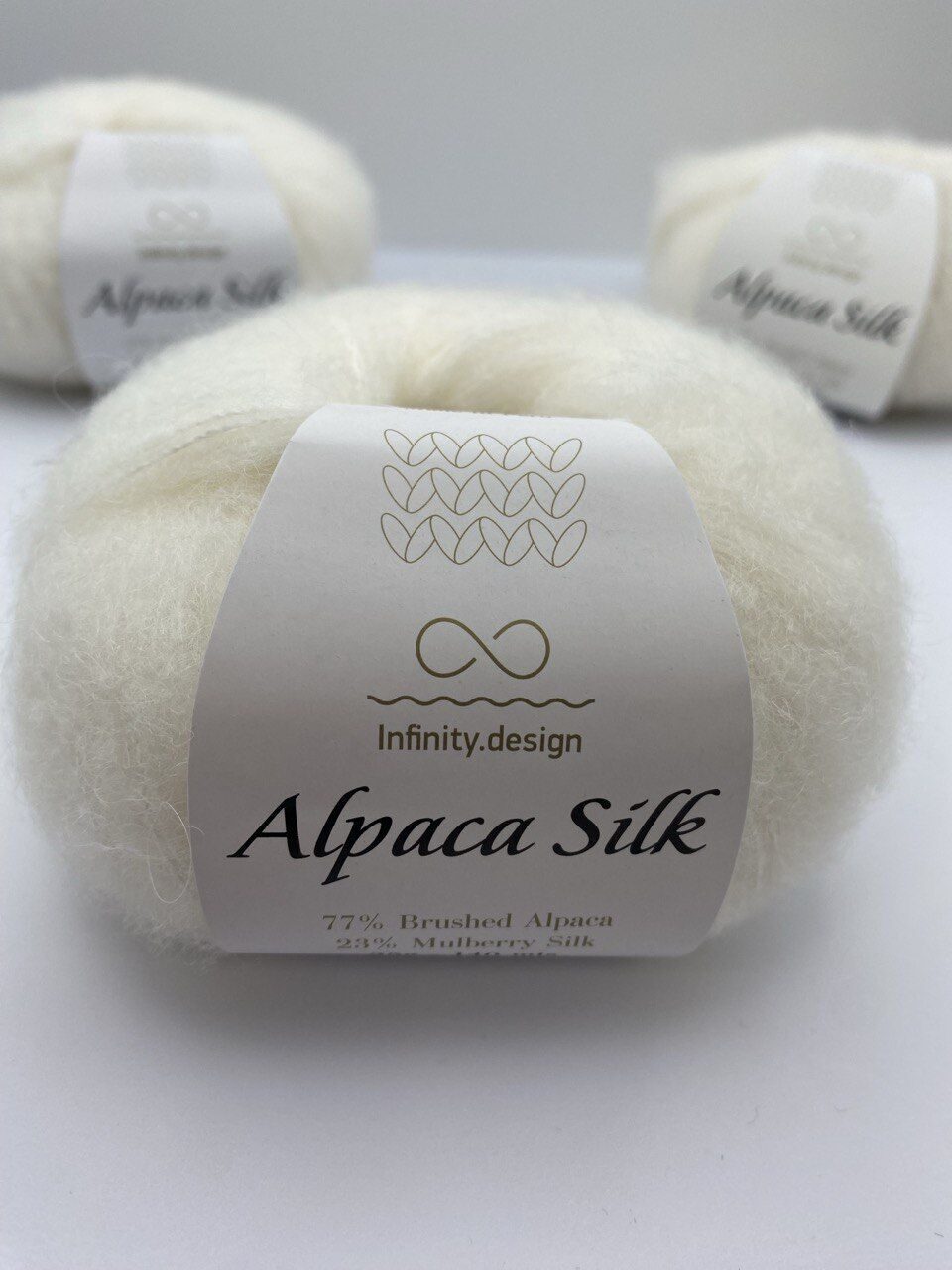 Пряжа для вязания INFINITY ALPACA SILK 1002 WHITE — изображение 8
