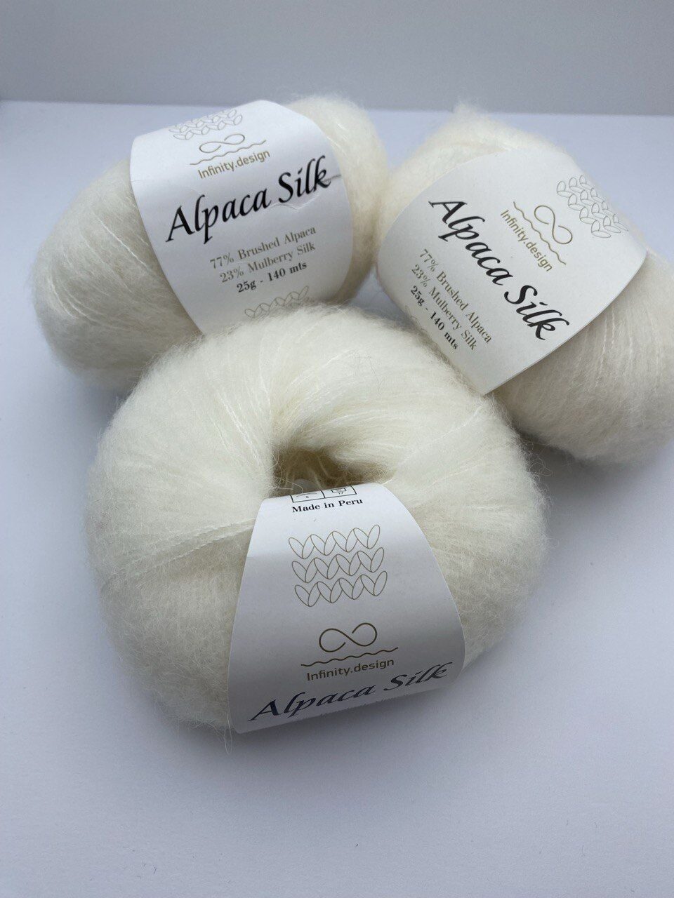 Пряжа для вязания INFINITY ALPACA SILK 1002 WHITE — изображение 7