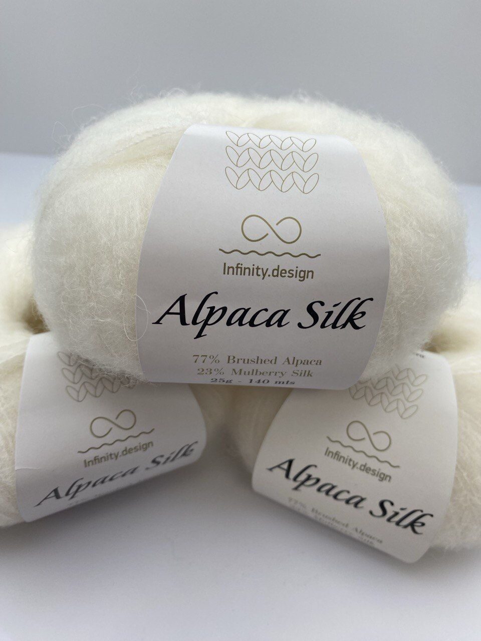 Пряжа для вязания INFINITY ALPACA SILK 1002 WHITE — изображение 6