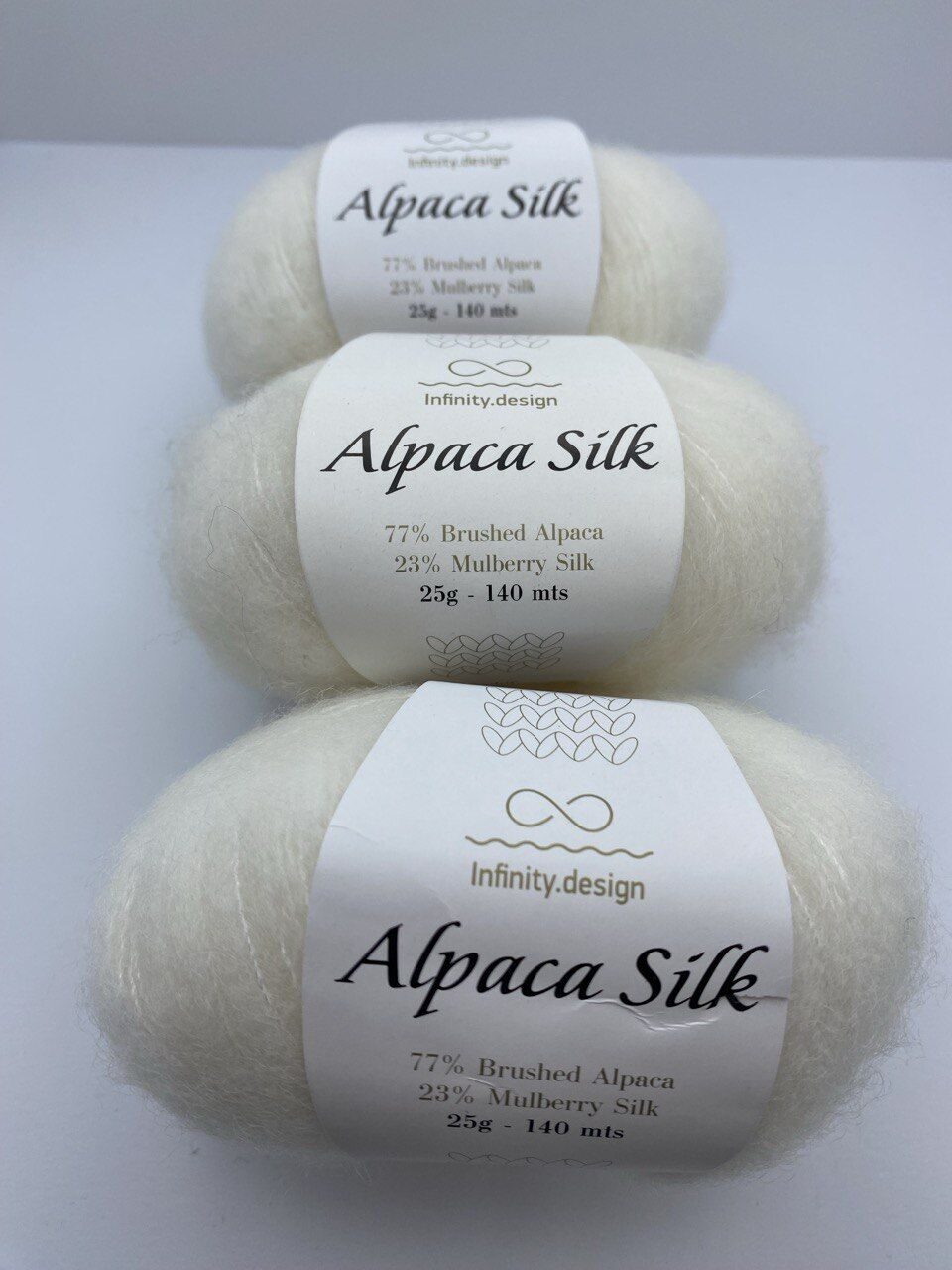 Пряжа для вязания INFINITY ALPACA SILK 1002 WHITE — изображение 5
