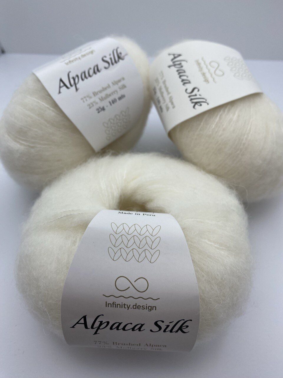 Пряжа для вязания INFINITY ALPACA SILK 1002 WHITE — изображение 4