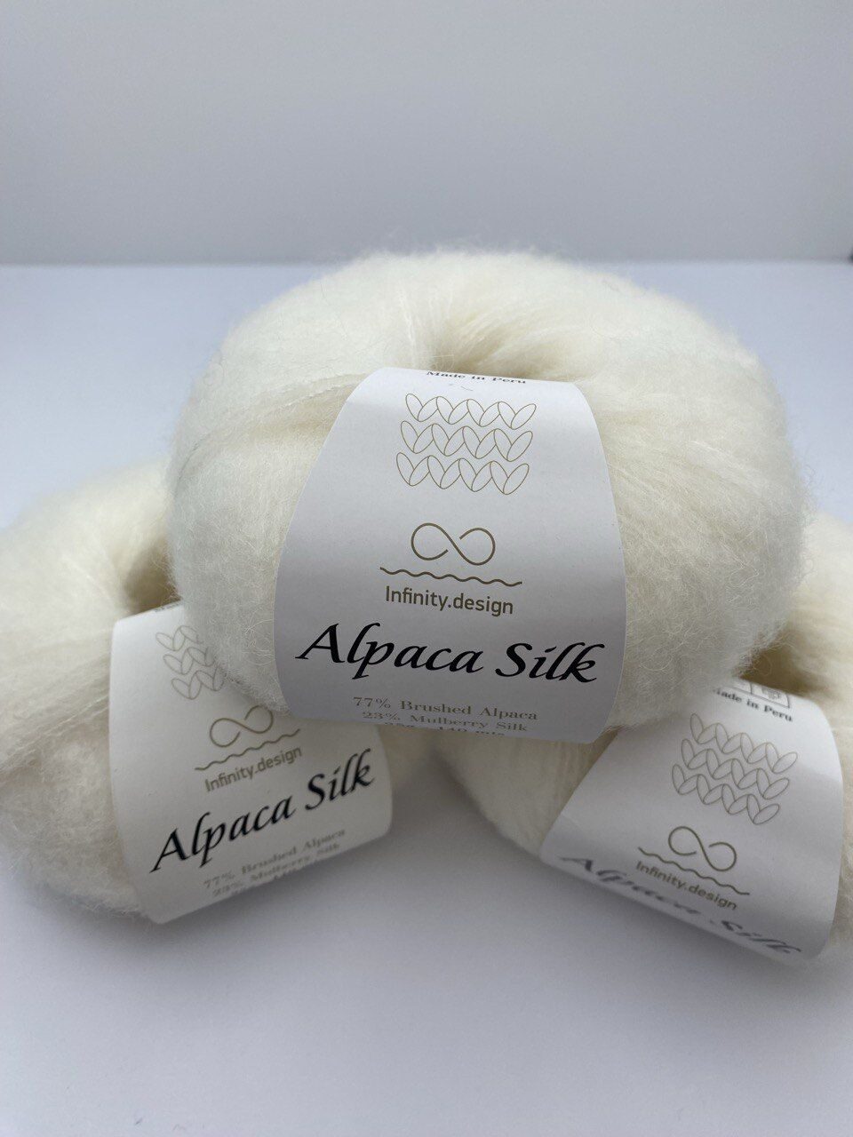 Пряжа для вязания INFINITY ALPACA SILK 1002 WHITE — изображение 3