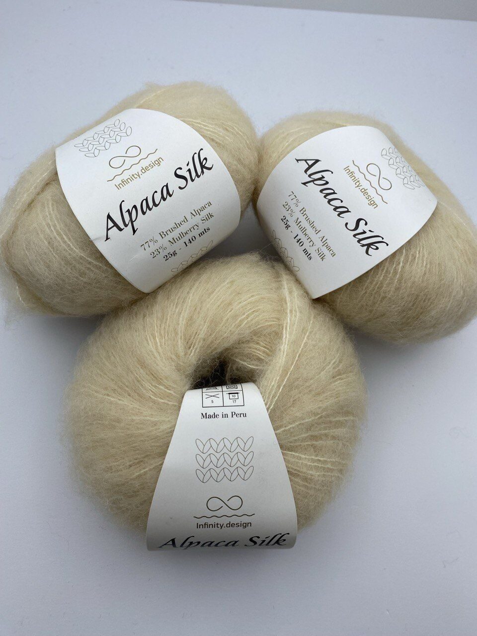 Пряжа для вязания INFINITY ALPACA SILK 1012 NATURE — изображение 4