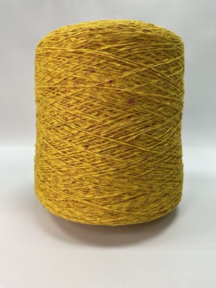 Пряжа в бобинах летний твид OUD (9449) желтый с красными непсами